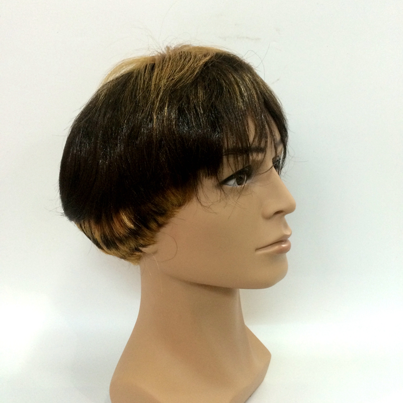Two-color men's short wigs for export, various types of men's wig covers details Picture