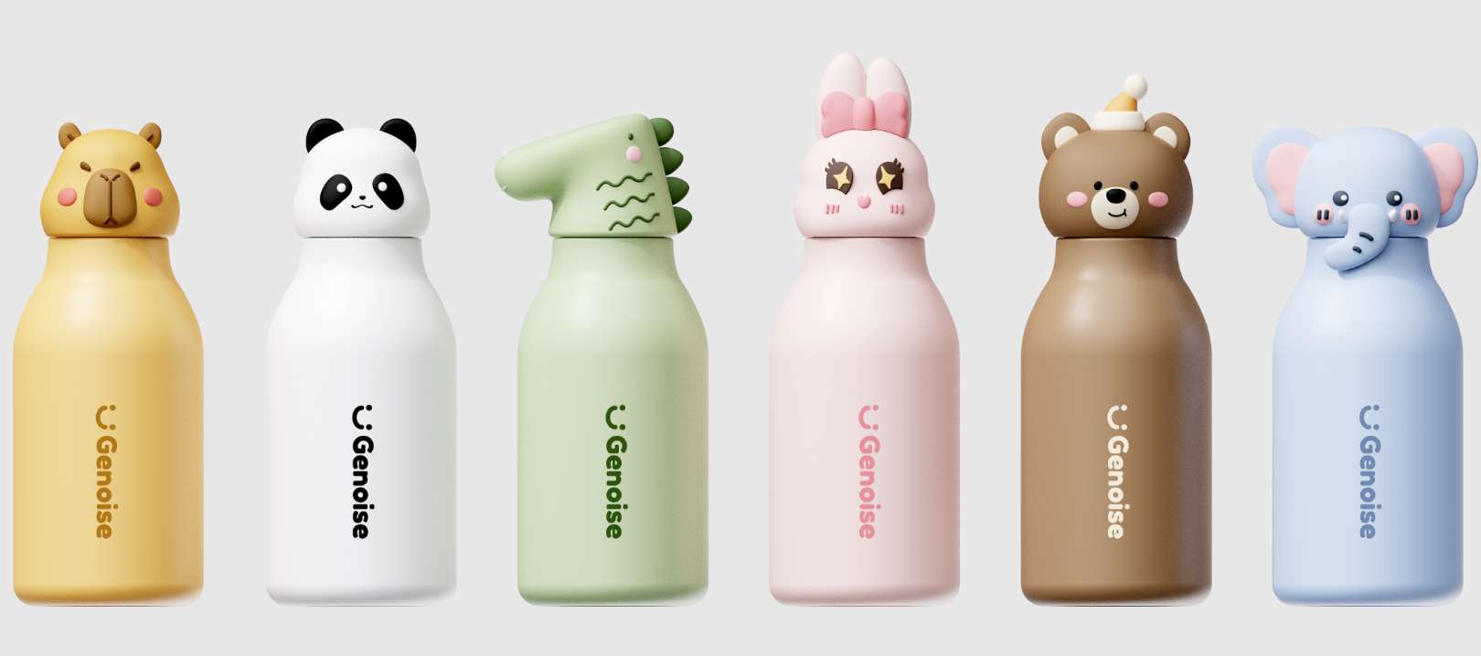 Animal head cartoon long-necked deer unicorn panda food-grade silicone insulated cup Animal insulated cup 500ML Specification image