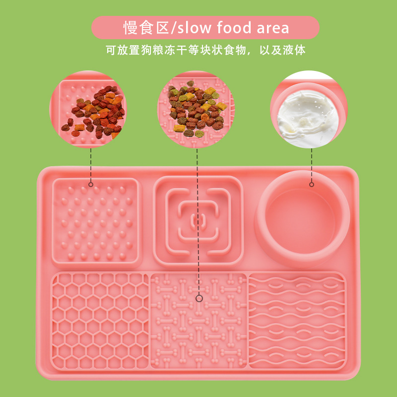Colored silicone pet feeding pads, special stainless steel feeding bowls for cats, pet supplies Application Scenario