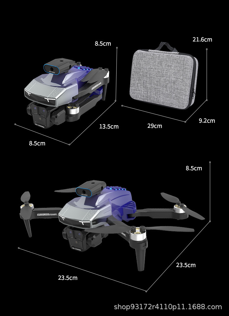 Cross-border best-selling brushless H3 high-definition triple-camera aerial photography drone, intelligent obstacle avoidance quadcopter, remote control toy, bright color detail image 5