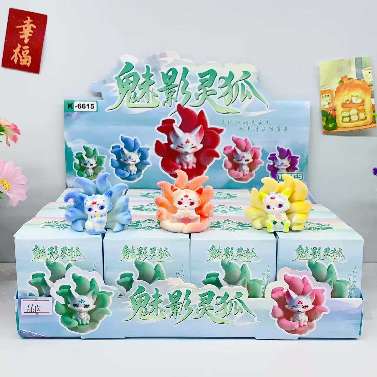 Creative little fox crystal blind box ornament, Nine-Tailed Fox series desktop decoration Application Scenario