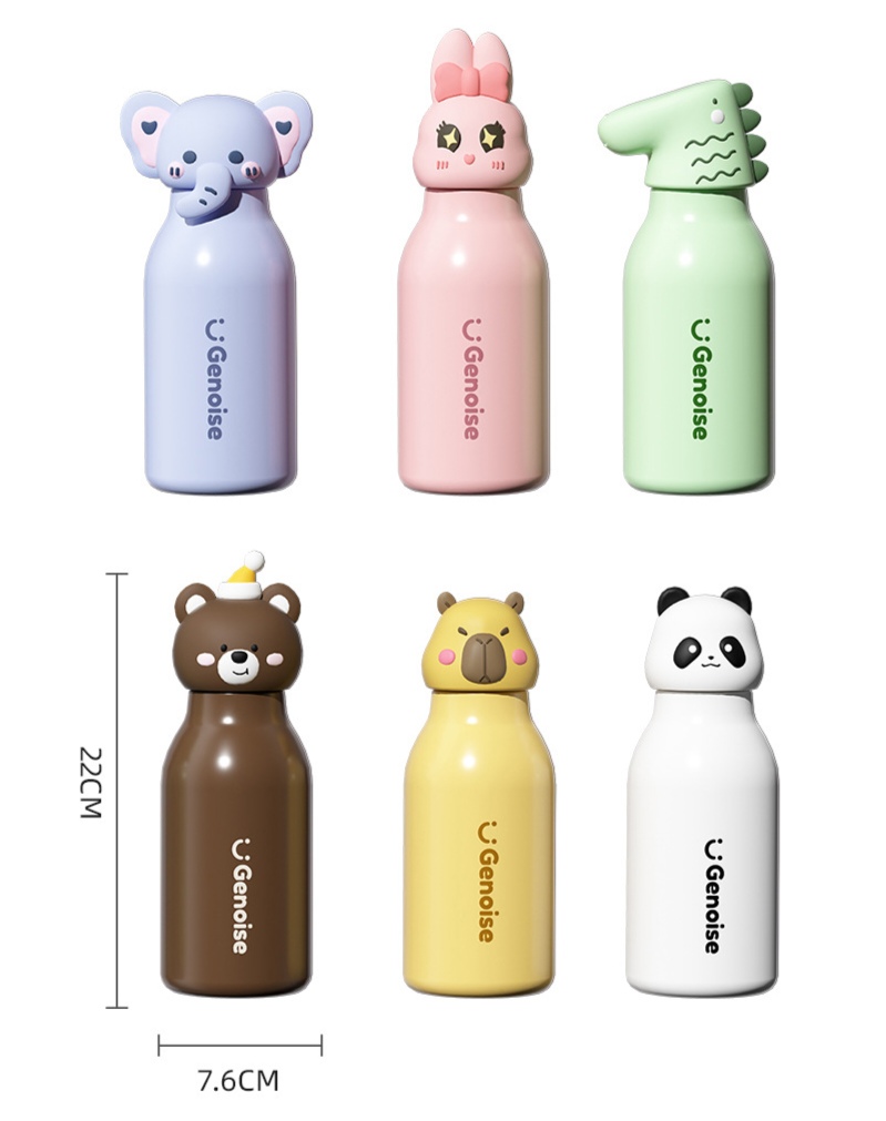 Animal head cartoon long-necked deer unicorn panda food-grade silicone insulated cup Animal insulated cup 500ML details Picture