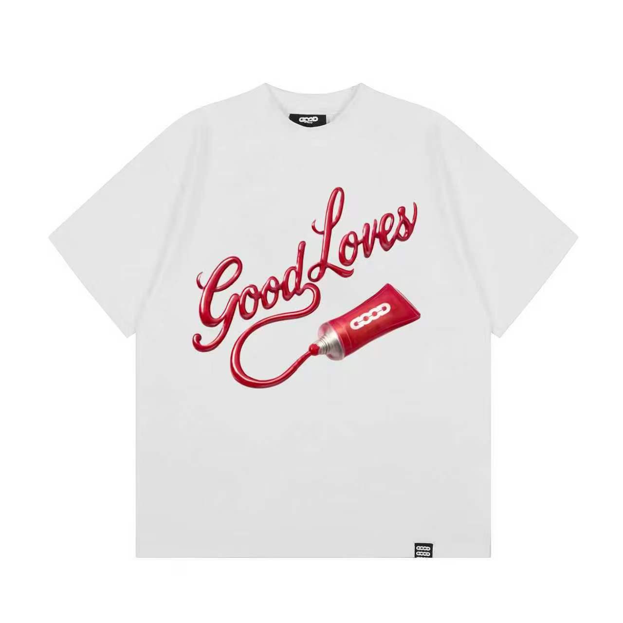 2026 China al por mayor en europa y américa best sellers venta caliente brillo en polvo impresión ligera moda de lujo alto sentido manga corta camiseta hombres y mujeres mismo estilo negro blanco peso libras manga corta moda Item Picture