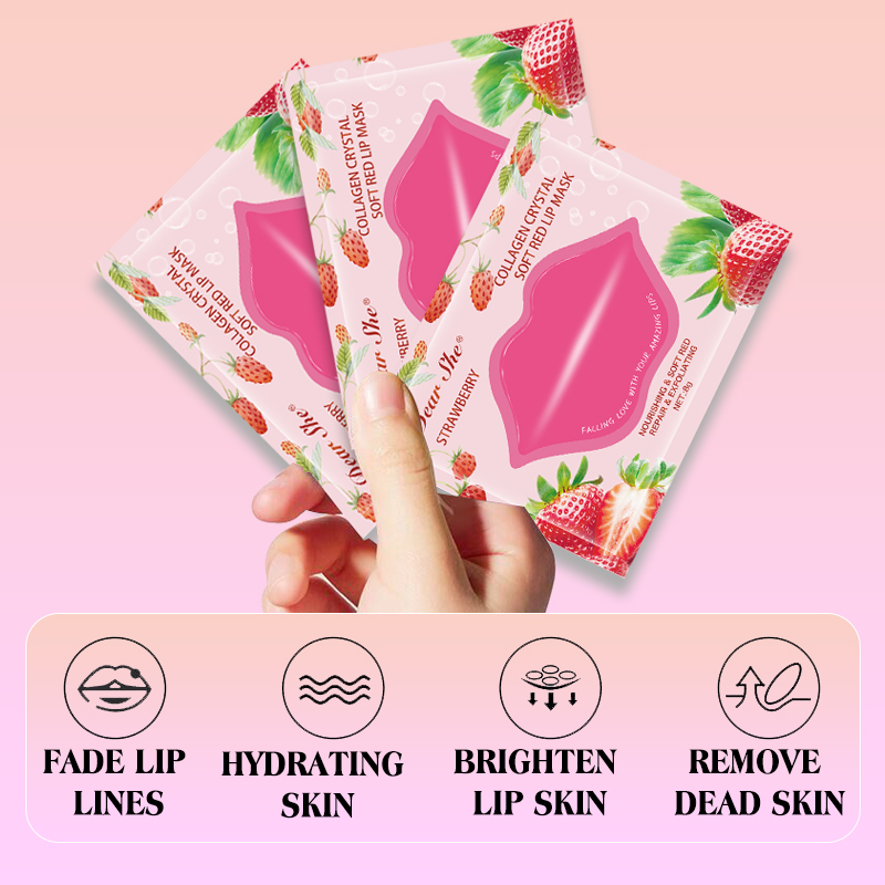 DEAR SHE Strawberry Collagen Lip Mask Moisturizes, nourishes, reduces lip lines and Lip Care wholesale Application Scenario
