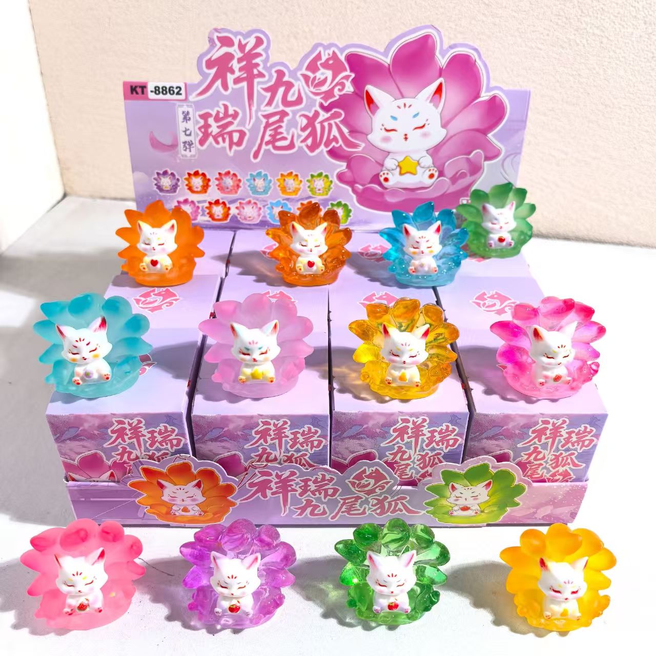 Creative little fox crystal blind box ornament, Nine-Tailed Fox series desktop decoration Item Picture
