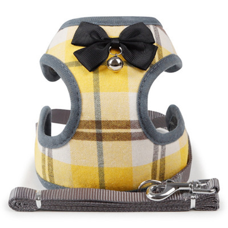 Wholesale of pet supplies such as cat leashes, dog checkered pet vests, chest straps, bows, dog walking leashes and chains details Picture