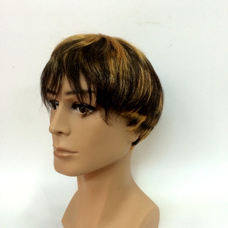 Two-color men's short wigs for export, various types of men's wig covers Specification image