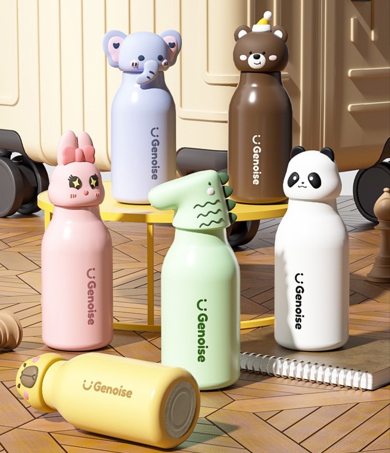 Animal head cartoon long-necked deer unicorn panda food-grade silicone insulated cup Animal insulated cup 500ML