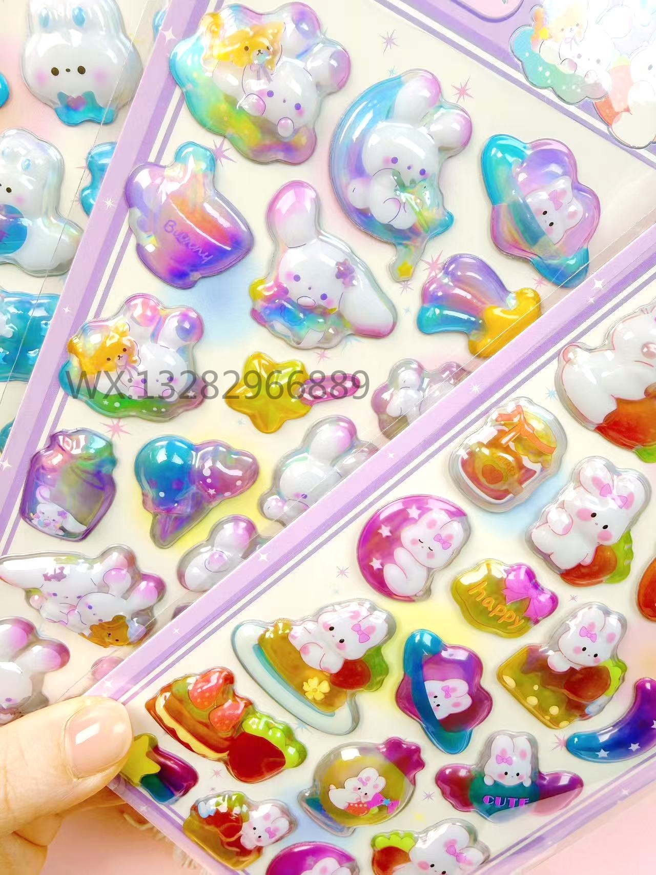 3D Laser embossed 3D stickers for children diy, cute embossed 3D stickers, mobile phone DIY, fun reward stickers, colorful cartoon cars, engineering vehicles, embossed gilded landscape sticker sets, mobile phone stickers pic 6