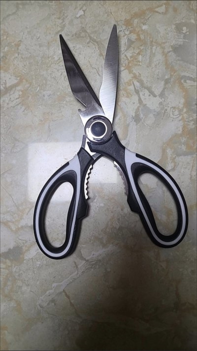 Black handle, silver blade, kitchen scissors, stationery scissors, multi-functional stainless steel scissors