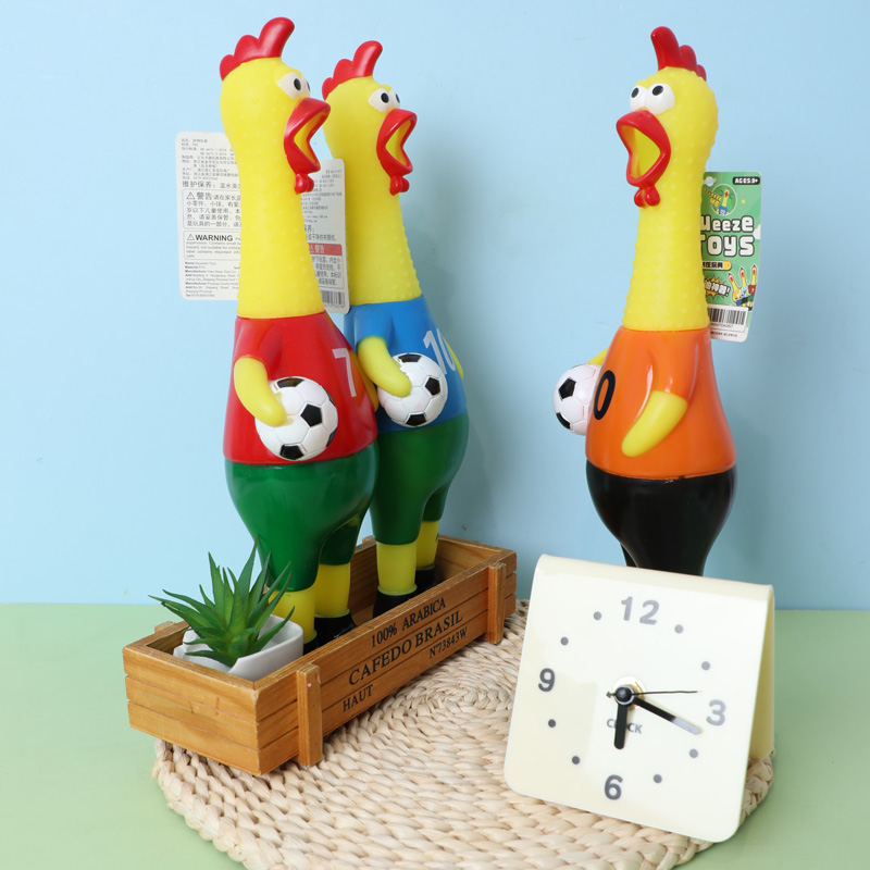 World Cup cheering tool, Football Screaming chicken, stress-relieving tool, release stress and soothe mood, figurine decoration details Picture