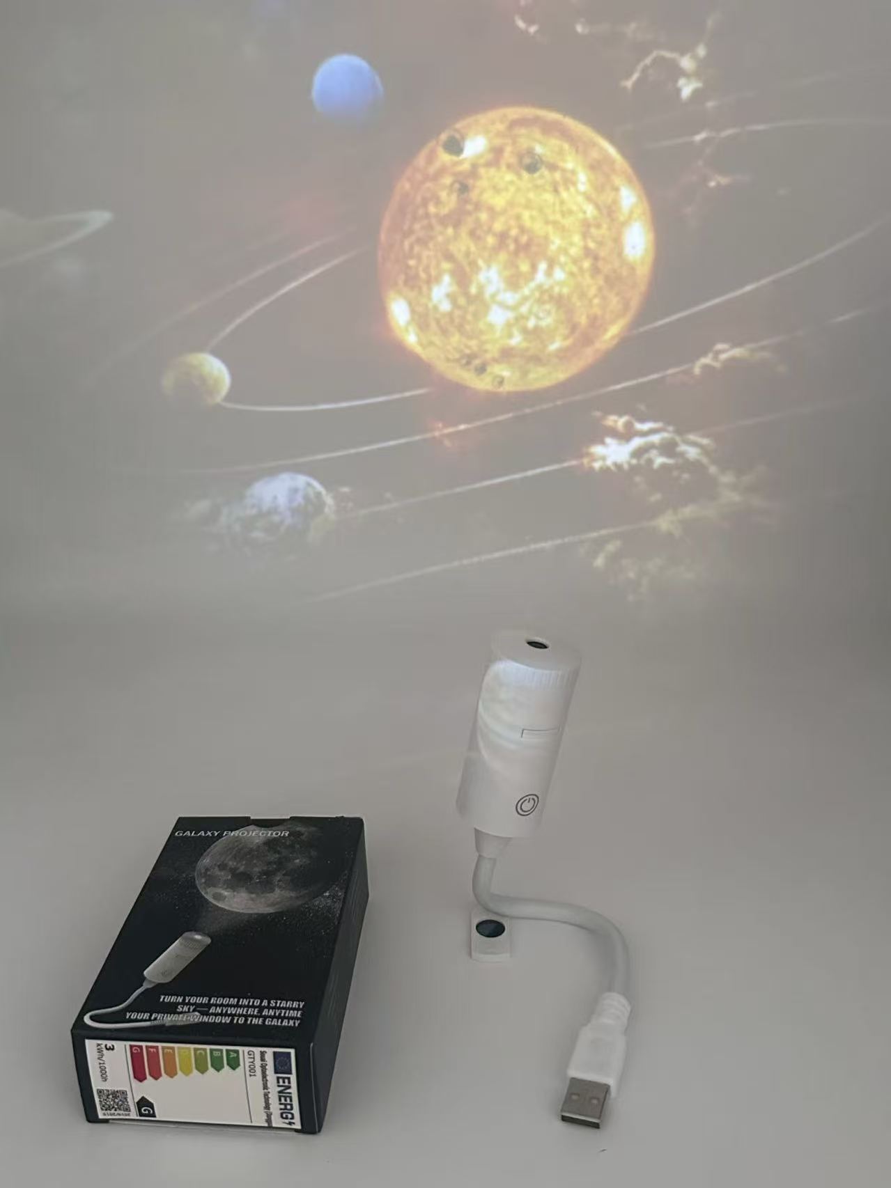 跨境爆款USB车载星空投影灯卧室星空浪漫星河氛围灯汽车星空顶