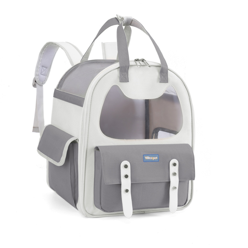 Nuevo estilo portátil pet bag wholesale doble hombro portátil transpirable pet products mochila aircase cat bag details Picture