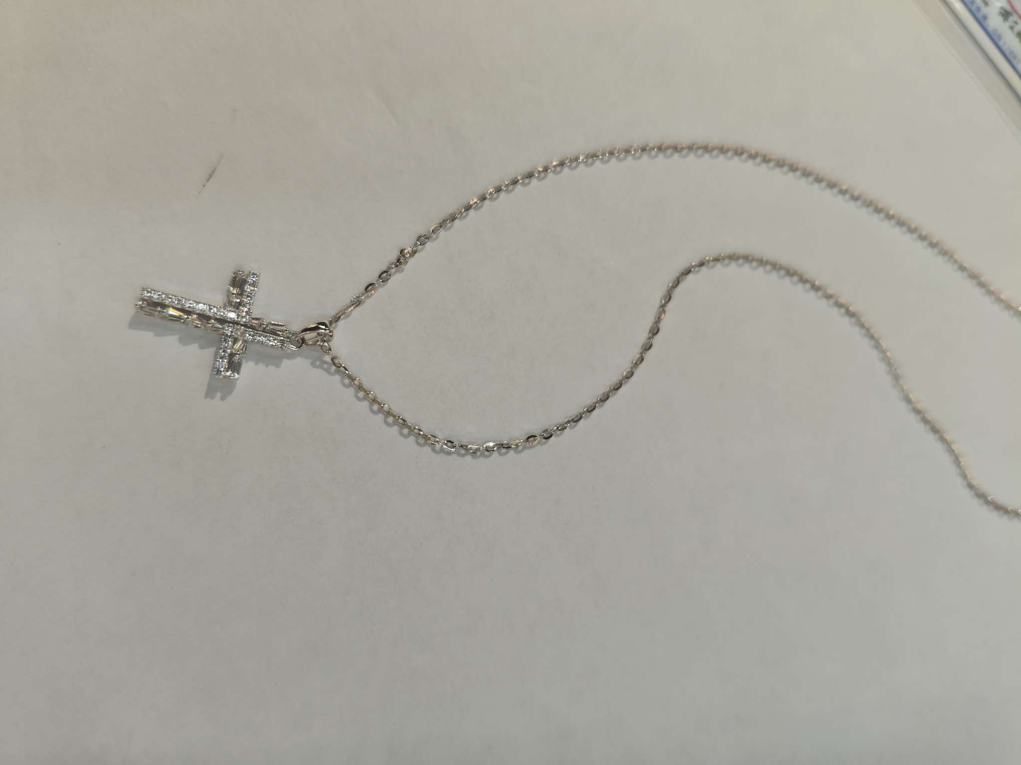 Influential new silver necklace, light luxury and elegant cross S925 silver necklace detail image 4