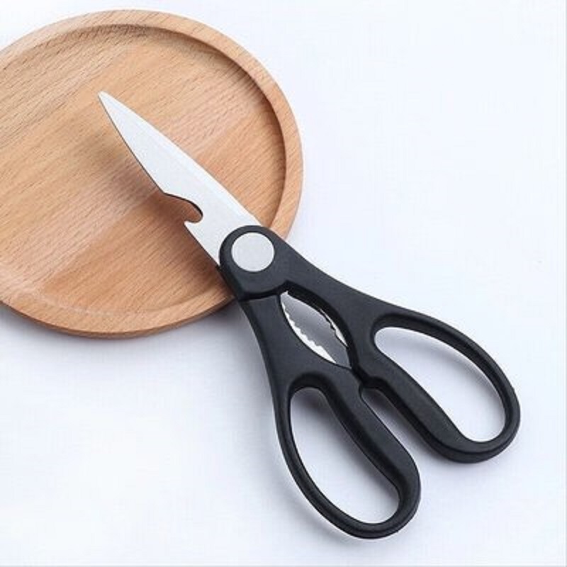 Black handle scissors, stainless steel sharp, household fabric cutting, paper-cutting, multi-functional gardening scissors