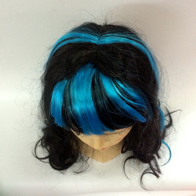 Two-color wavy hair festival carnival long curly wig long curly hair party festival head wig Item Picture