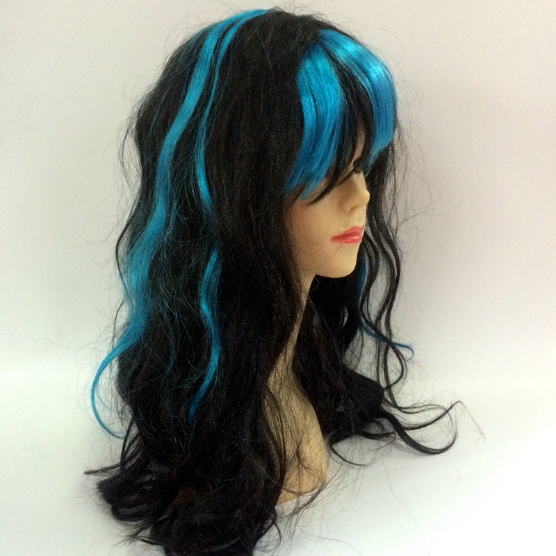 Two-color wavy hair festival carnival long curly wig long curly hair party festival head wig details Picture