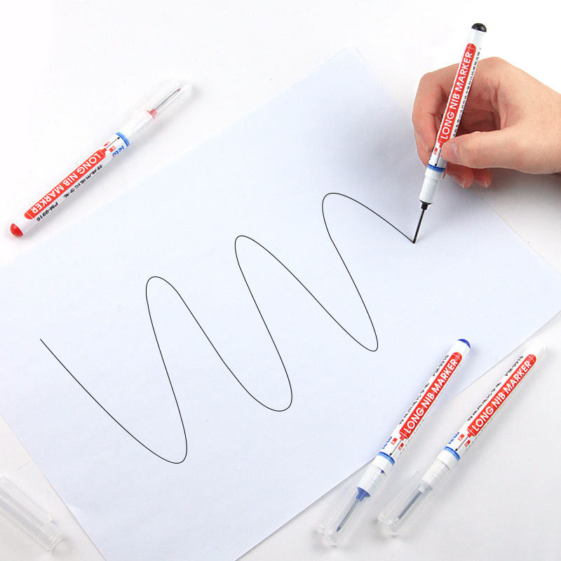Oil-based waterproof and wear-resistant deep hole pen, woodworking long head marker pen, bathroom tile multi-functional and multi-purpose marker pen details Picture