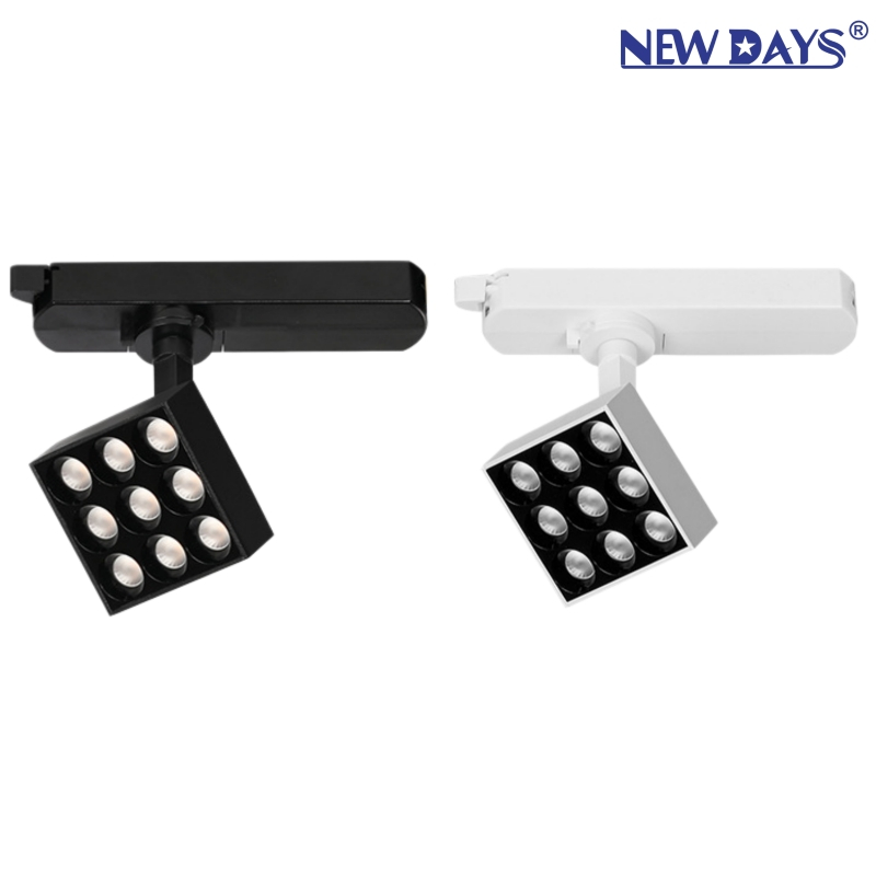 NEWDAYS cross-border new LED square magnetic track light, high color rendering index DC48V focused spotlight, aluminum material energy-saving high-brightness lighting lamp, embedded LED track light