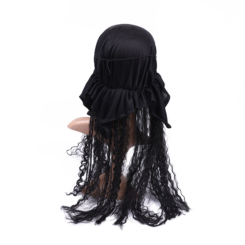 يرتدي القراصنة عمامة الشعر المستعار وقنعة العيون مع بدلة التنكري Item Picture