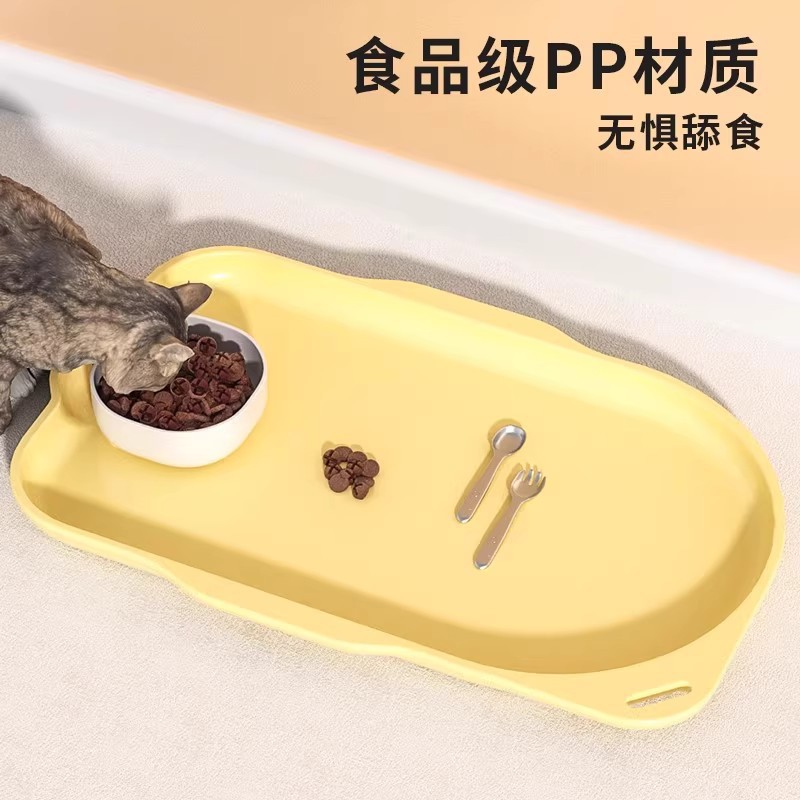 Pet-specific placemats, waterproof and anti-slip for cats, large-sized meal trays for dogs, cat food and water MATS, plate and bowl MATS details Picture
