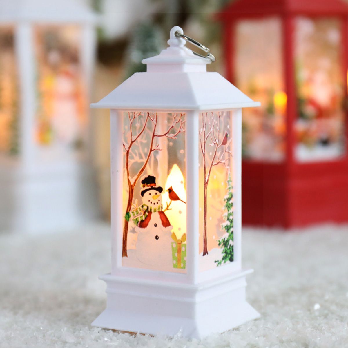 Christmas wind lights, LED electronic candle lights, retro night lights, elderly snowman table ornaments, Christmas decorations, ambient lights detail image 10