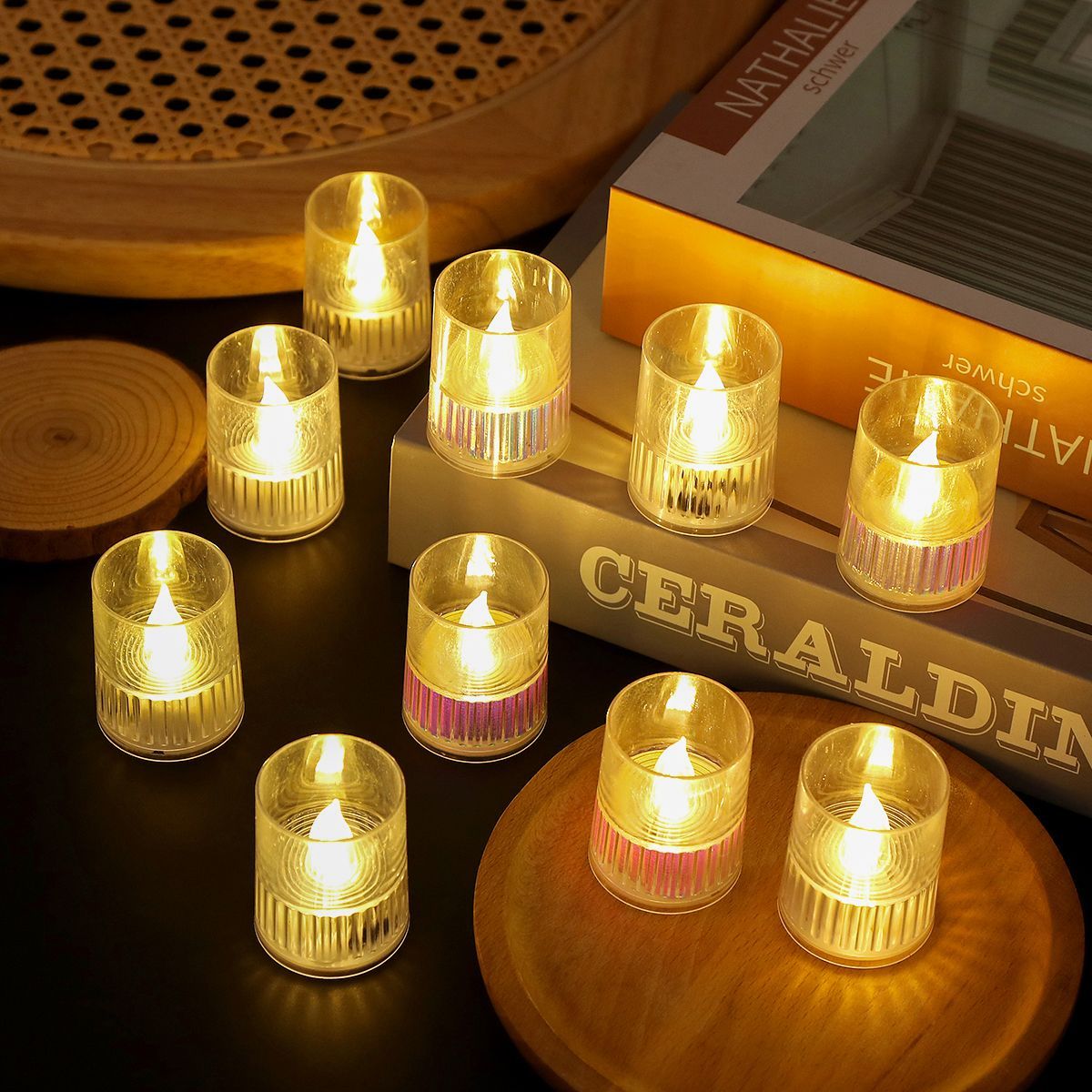 New led transparent electronic candle lamp, birthday confession and proposal atmosphere, electronic candle decoration, romantic dinner lamp, electronic wax detail image 11