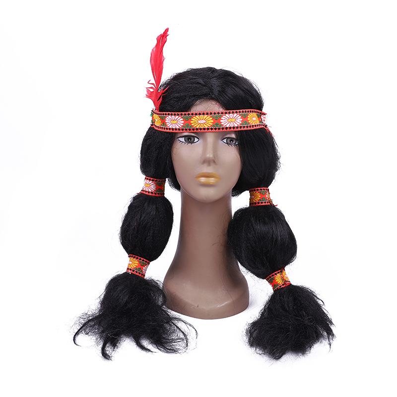 Mujer indígena peluca hombre africano nativo vestido peluca cos peluca details Picture