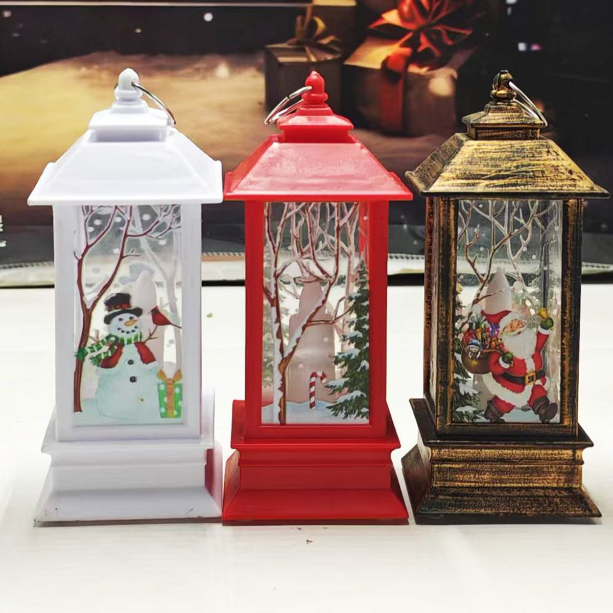 Christmas wind lights, LED electronic candle lights, retro night lights, elderly snowman table ornaments, Christmas decorations, ambient lights detail image 7