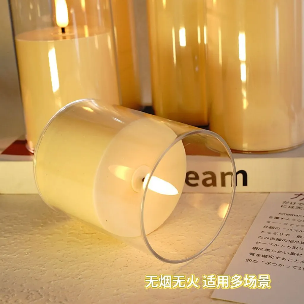 LED electronic candle lights, atmosphere transparent cover candle lights, acrylic candle lights, wedding, festival, party, proposal and confession electronic candle lights detail image 4