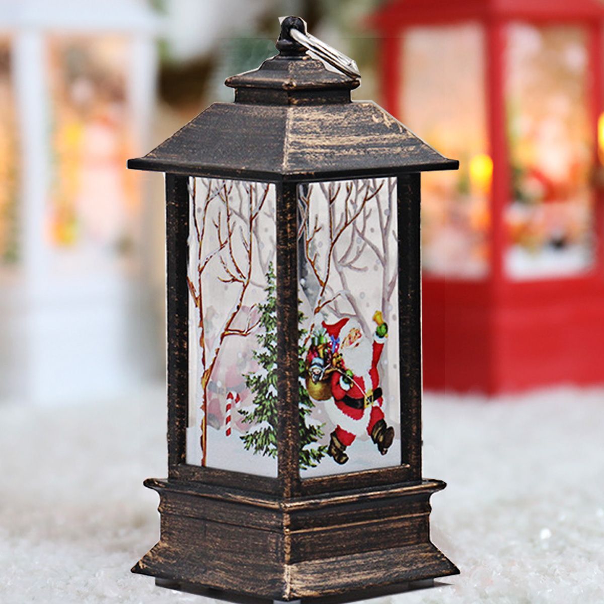 Christmas wind lights, LED electronic candle lights, retro night lights, elderly snowman table ornaments, Christmas decorations, ambient lights detail image 6