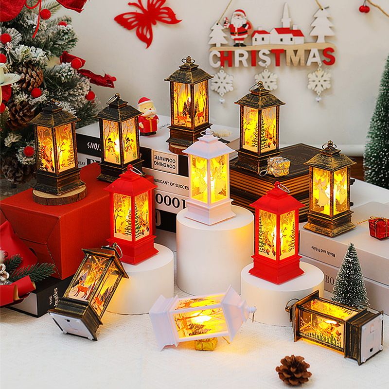 Christmas wind lights, LED electronic candle lights, retro night lights, elderly snowman table ornaments, Christmas decorations, ambient lights Item Picture