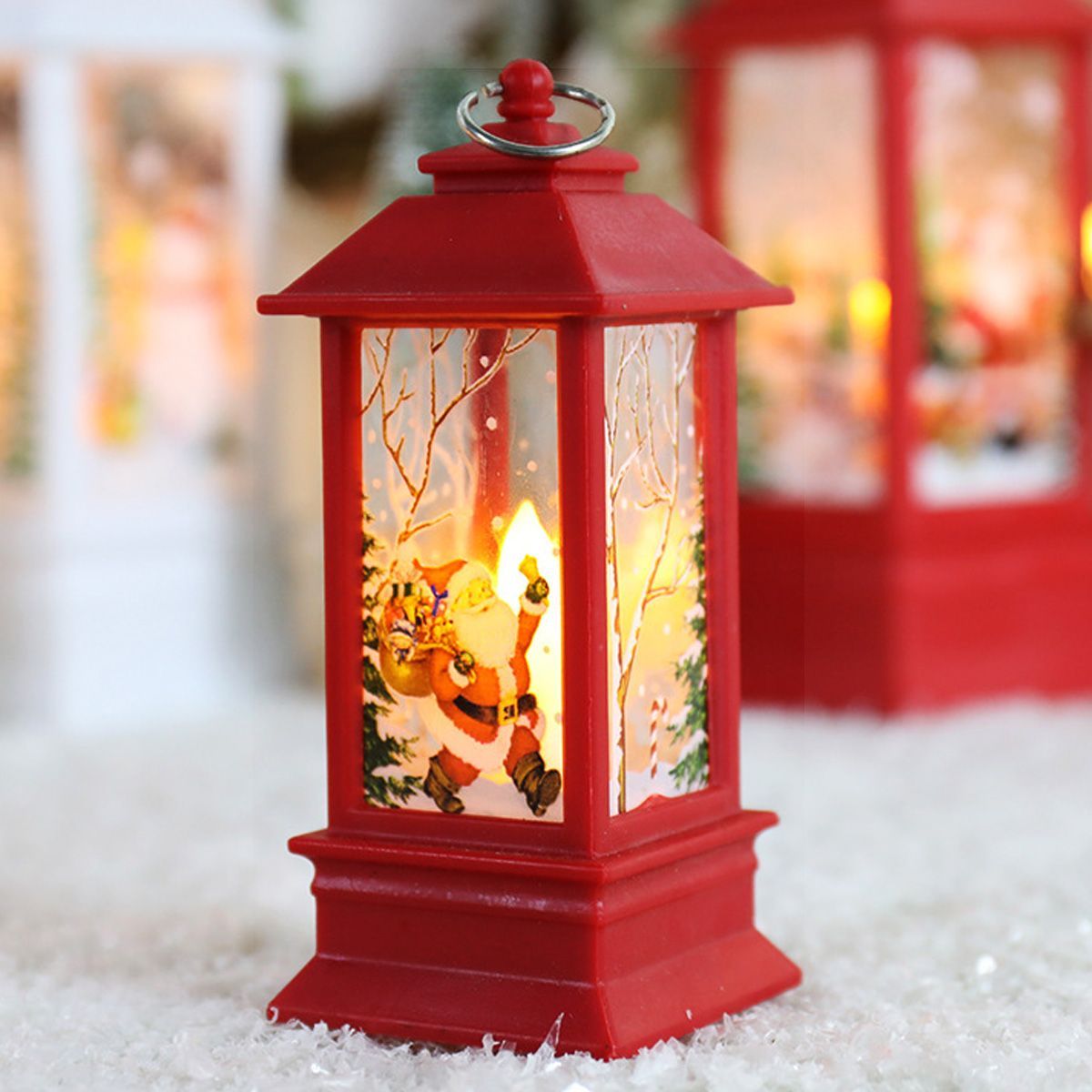 Christmas wind lights, LED electronic candle lights, retro night lights, elderly snowman table ornaments, Christmas decorations, ambient lights detail image 9