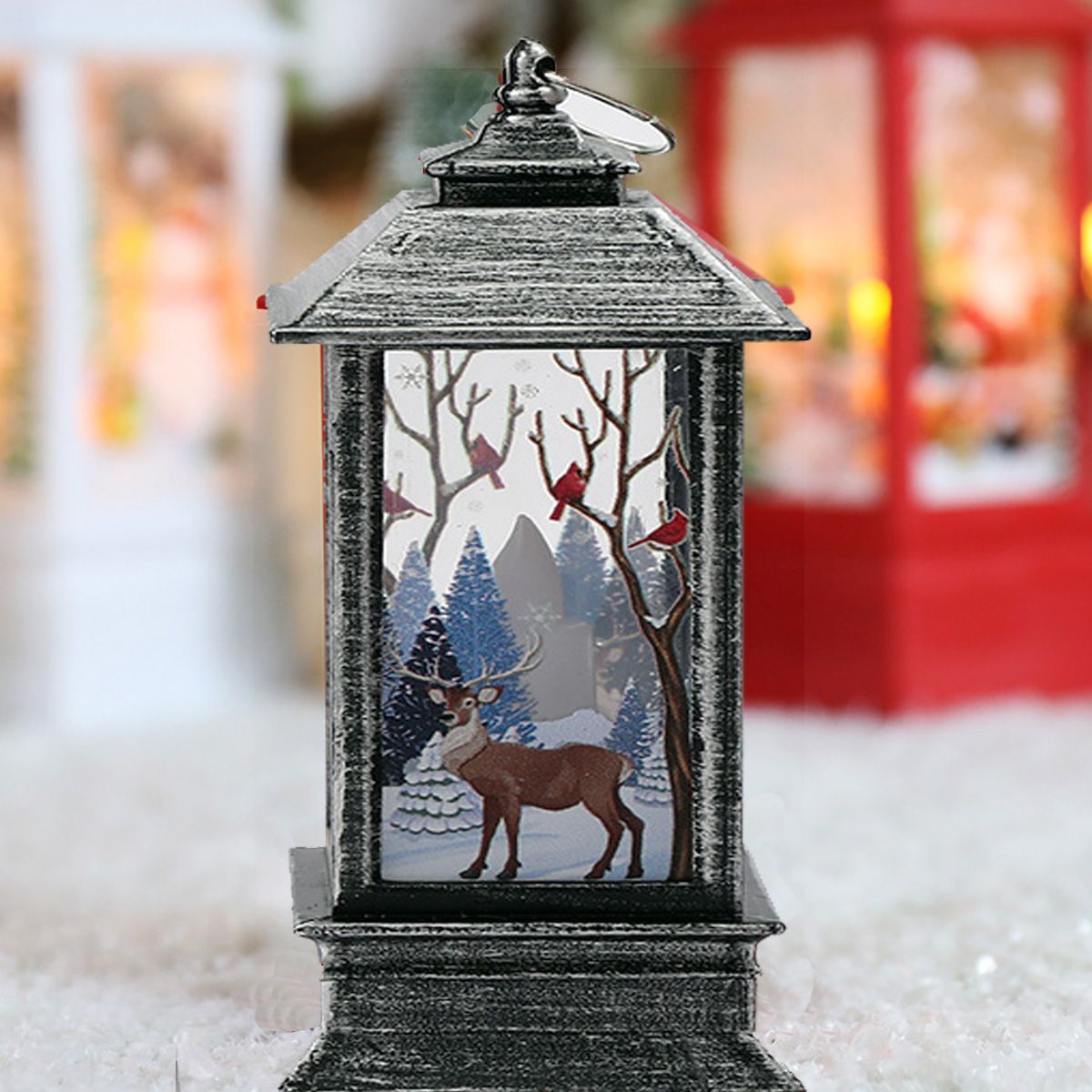 Christmas wind lights, LED electronic candle lights, retro night lights, elderly snowman table ornaments, Christmas decorations, ambient lights detail image 8