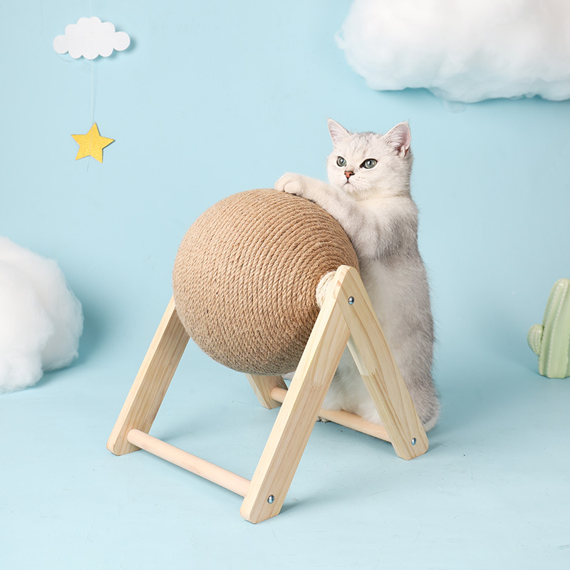 Cat scratch board juguetes para gatos madera cat scratch ball garra de molidor de conejo cuerda de cáñamo cuerda de escalada de gato rascador de gato durable suministros para mascotas