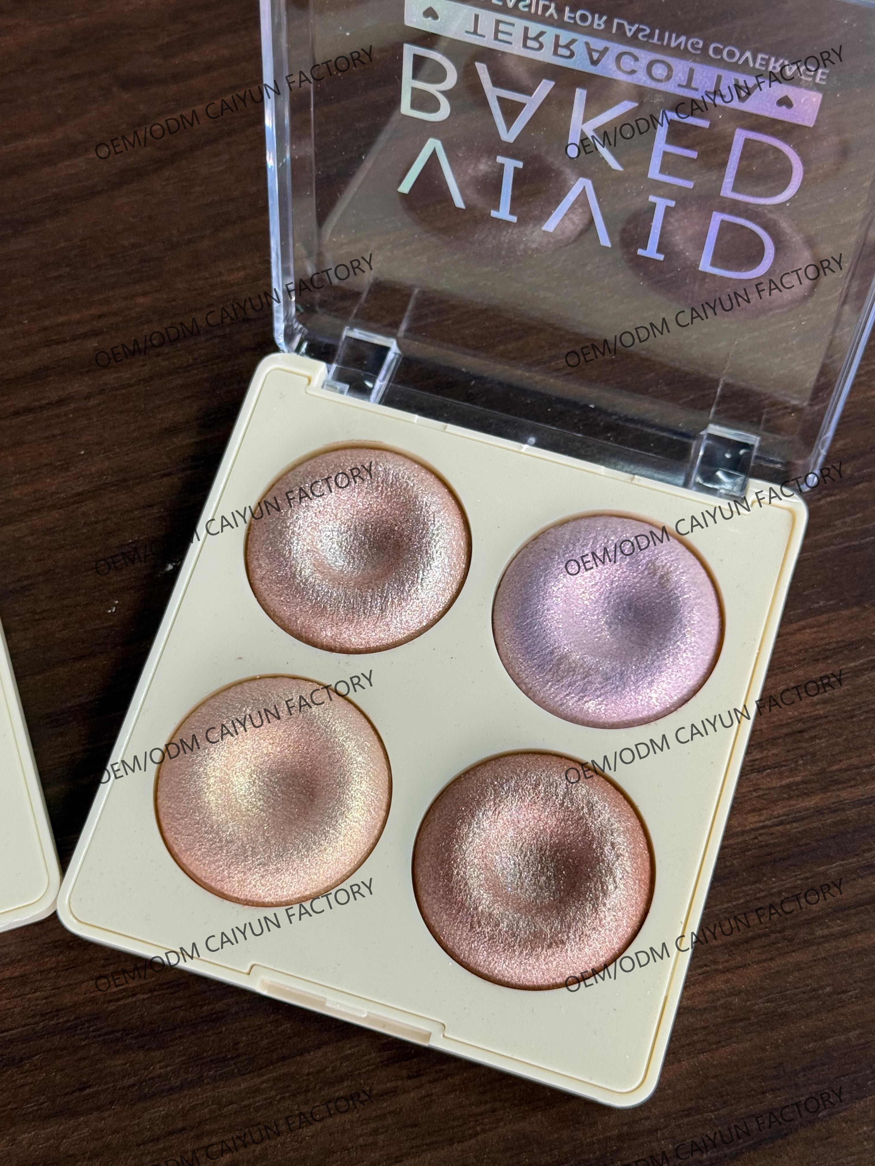 Bestseller new four-color pearlescent baking powder compact makeup wholesale, contouring blush one-piece set, cross-border exclusive high-gloss eyeshadow Application Scenario