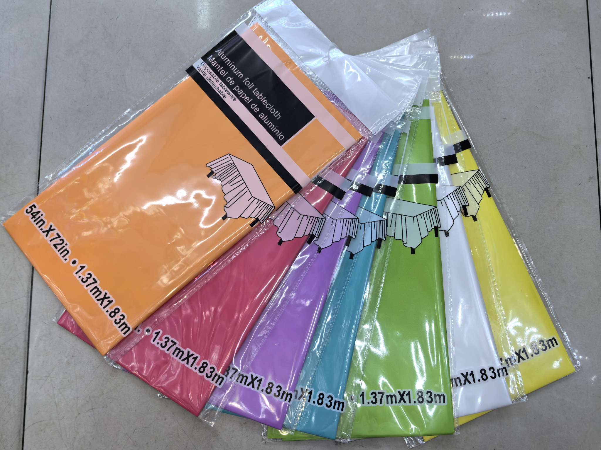 珠光马卡龙单色桌布产品图