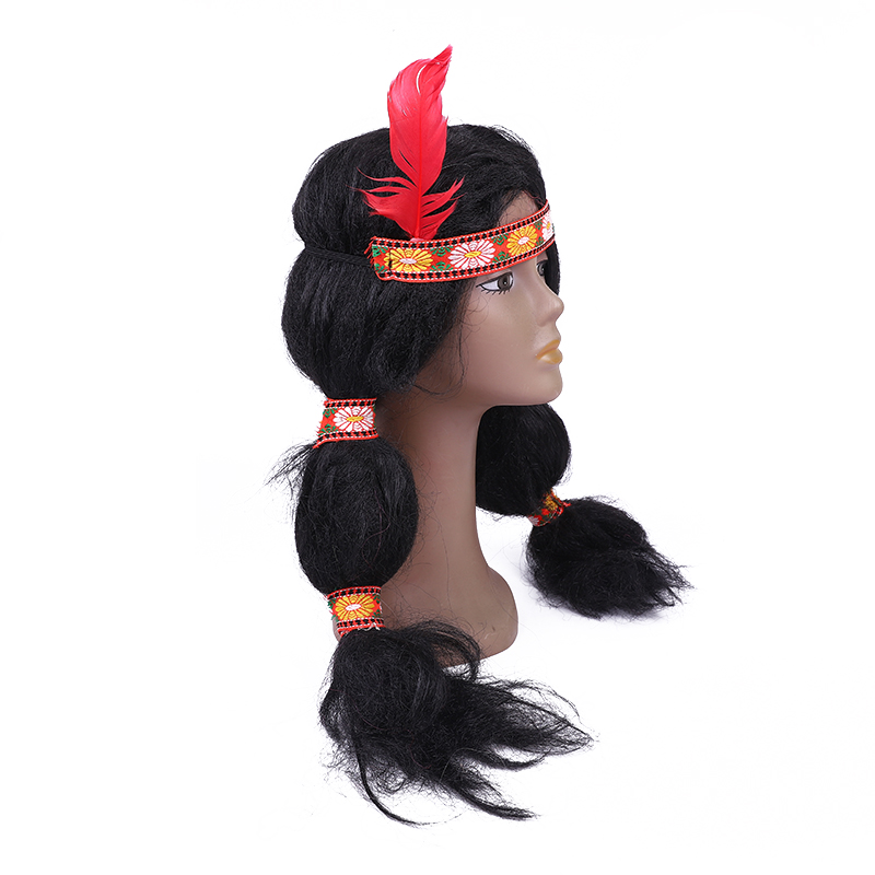 Mujer indígena peluca hombre africano nativo vestido peluca cos peluca Specification image