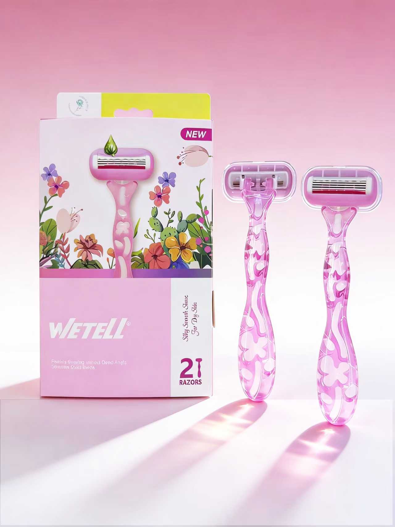 Disposable bamboo-handled shavers with razor heads