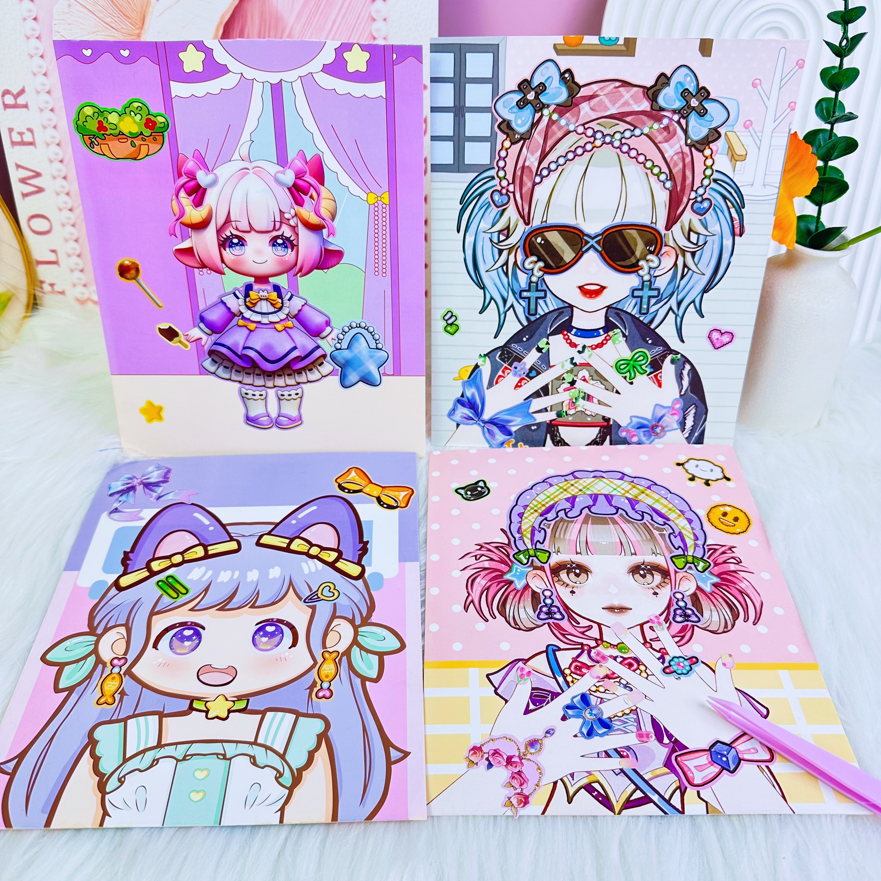 The blogger has made a series of interesting and fun photo book scene stickers for dressing up, nail art, beauty and makeup, and diy photo book stickers pic 6