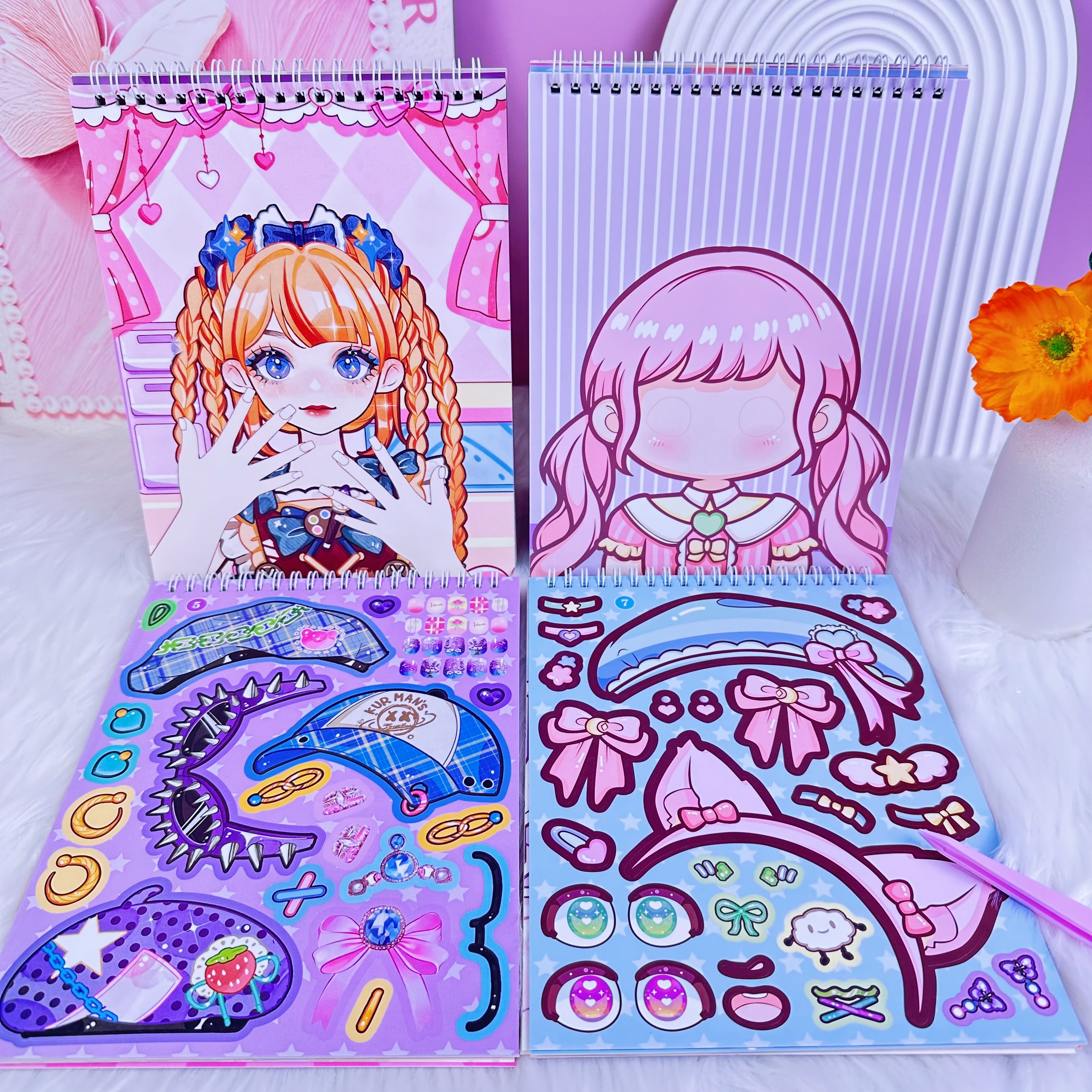 The blogger has made a series of interesting and fun photo book scene stickers for dressing up, nail art, beauty and makeup, and diy photo book stickers Item Picture