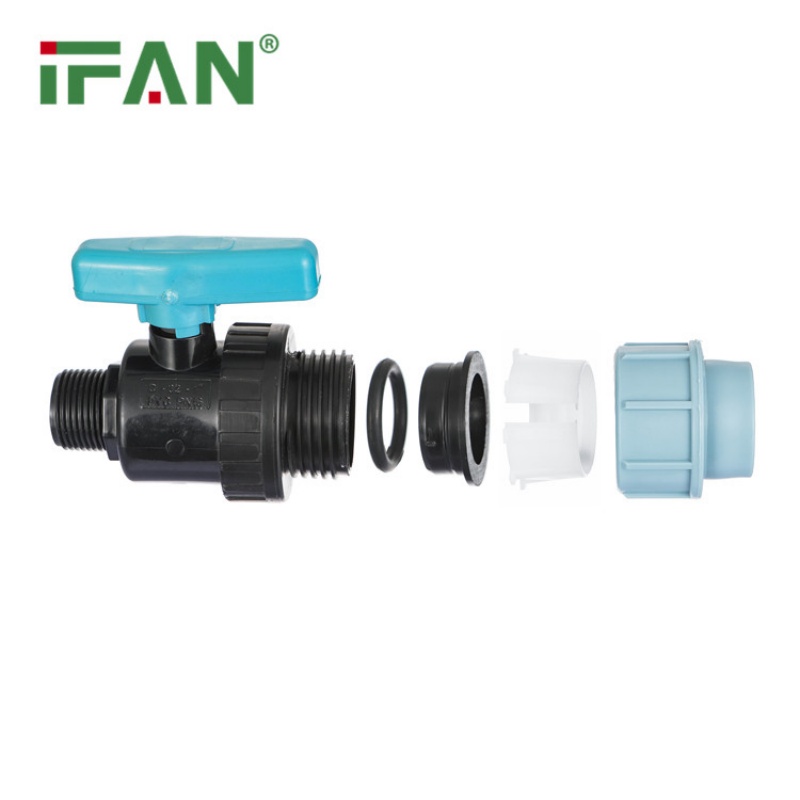 PP Quick-Connect Ball Valve with Male Threaded Union details Picture