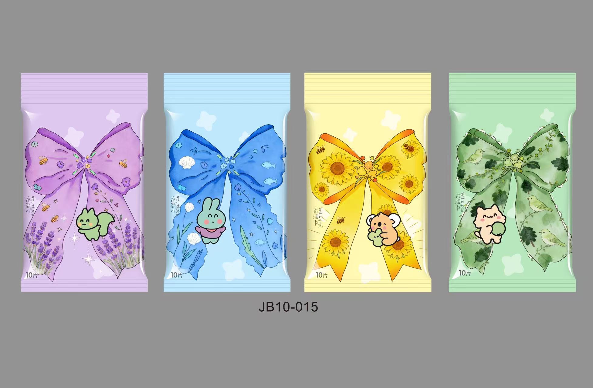 Flower Festival 2026 Premium Bow-patterned Wet Wipes set of 10 pieces