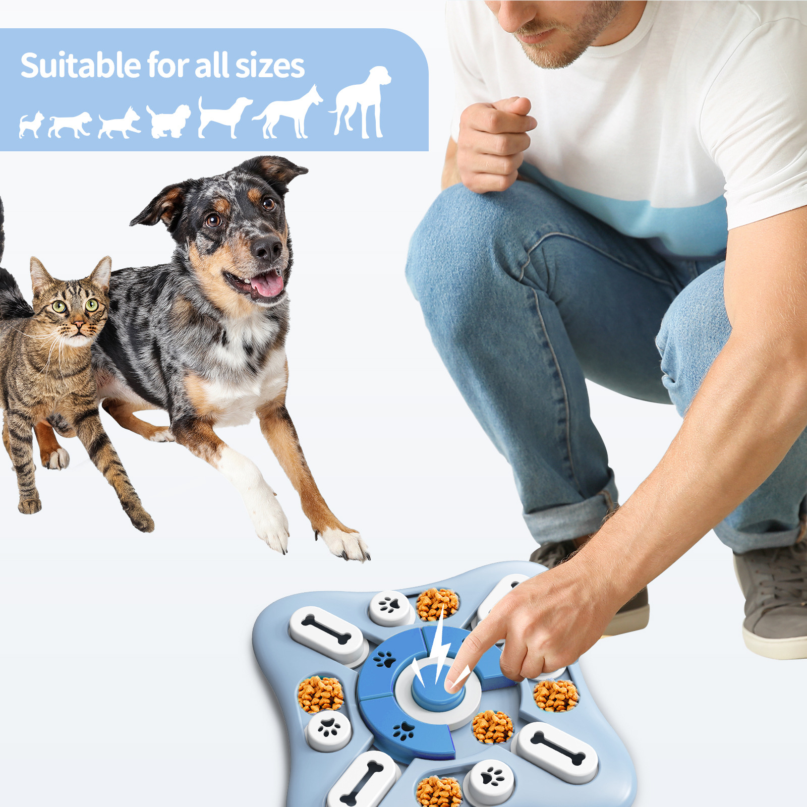 A bestseller on Amazon for pet dogs, an educational toy that can make sounds when cats and dogs eat slowly or miss food