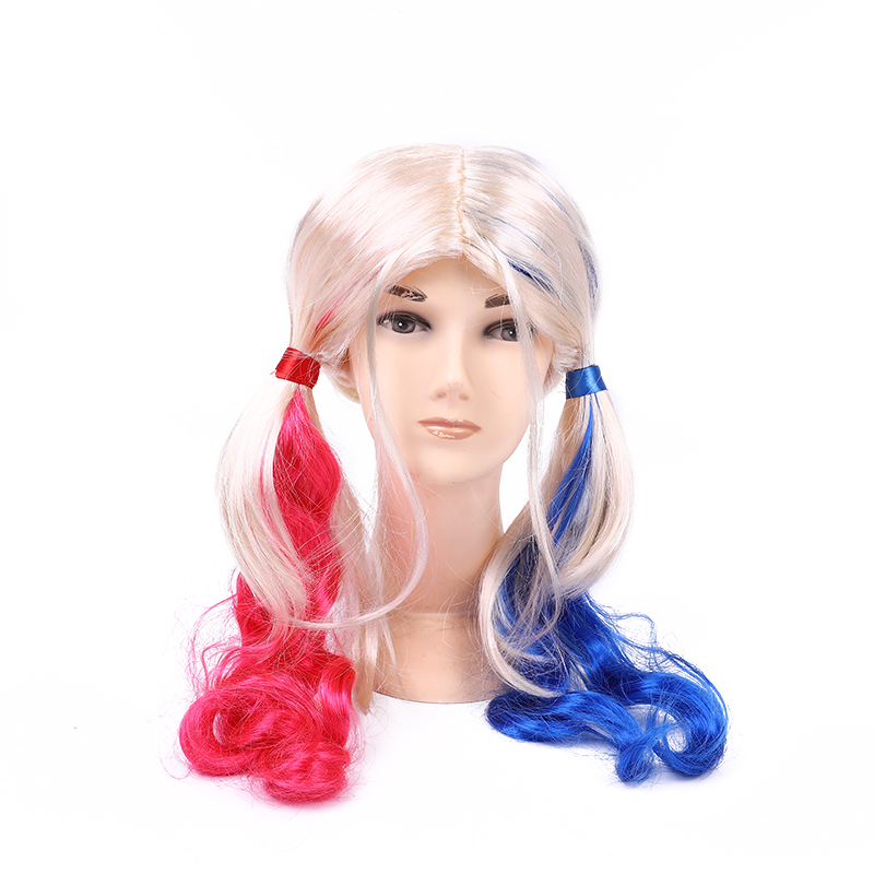 Chanifang festival hat peluca tricolor doble trenzas bad girl peluca coaplay peluca details Picture