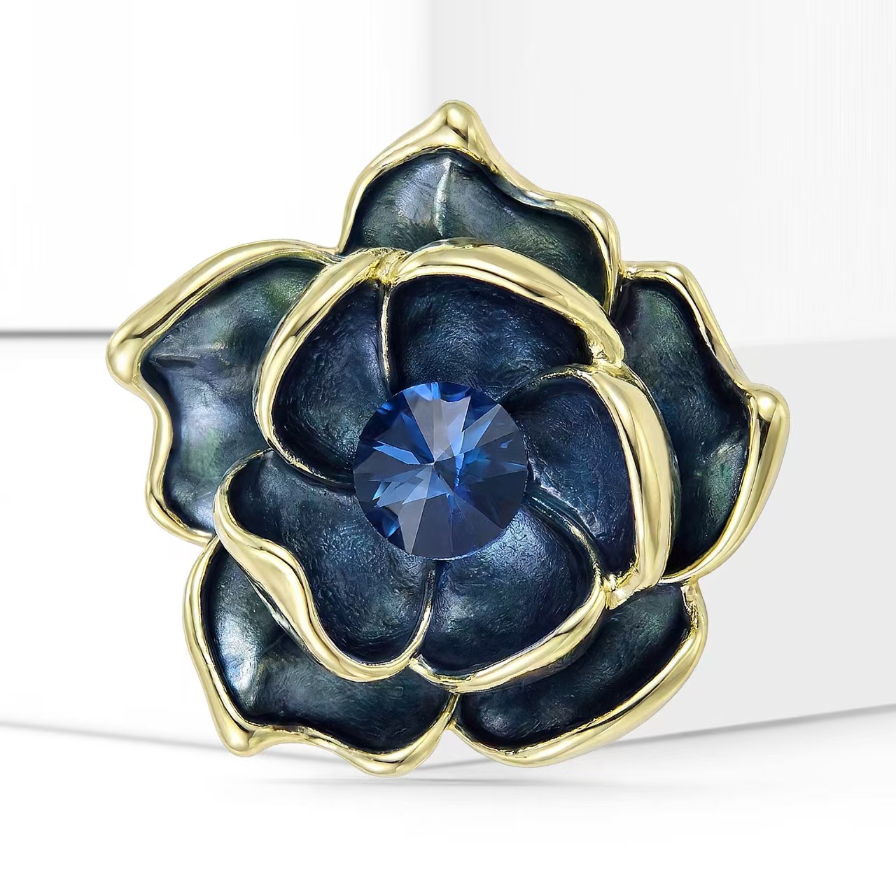 New fashionable and elegant oil-dripping flower brooch, light luxury and high-end dual-purpose brooch wholesale, versatile Specification image
