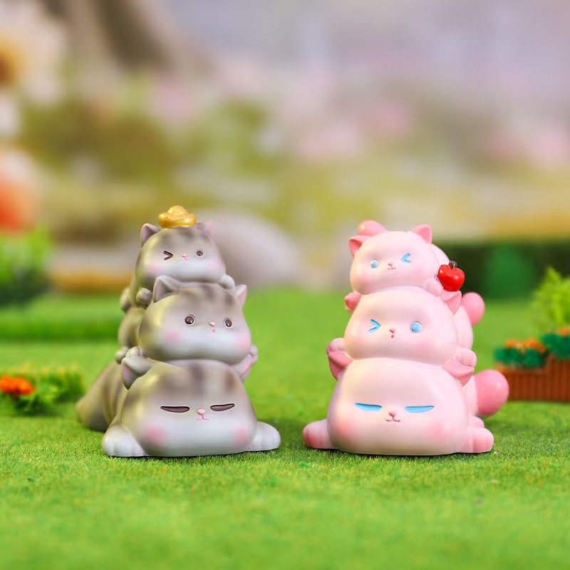 撸猫叠叠乐盲盒可爱卡通桌面摆件创意车载小装饰详情2