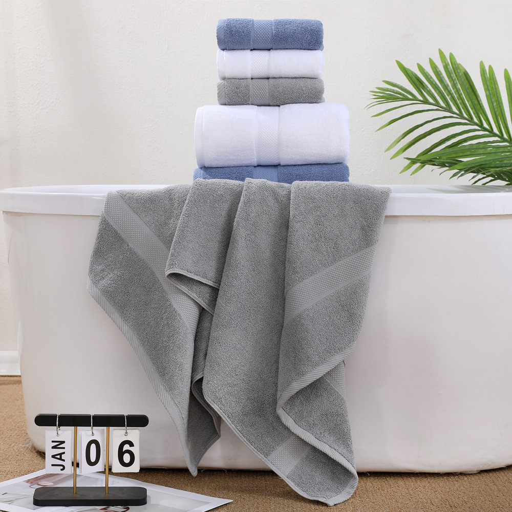 Pure cotton bath towels, enlarged and thickened, absorbent, household gift, supermarket, star-rated bath hotel, can be embroidered with logo details Picture