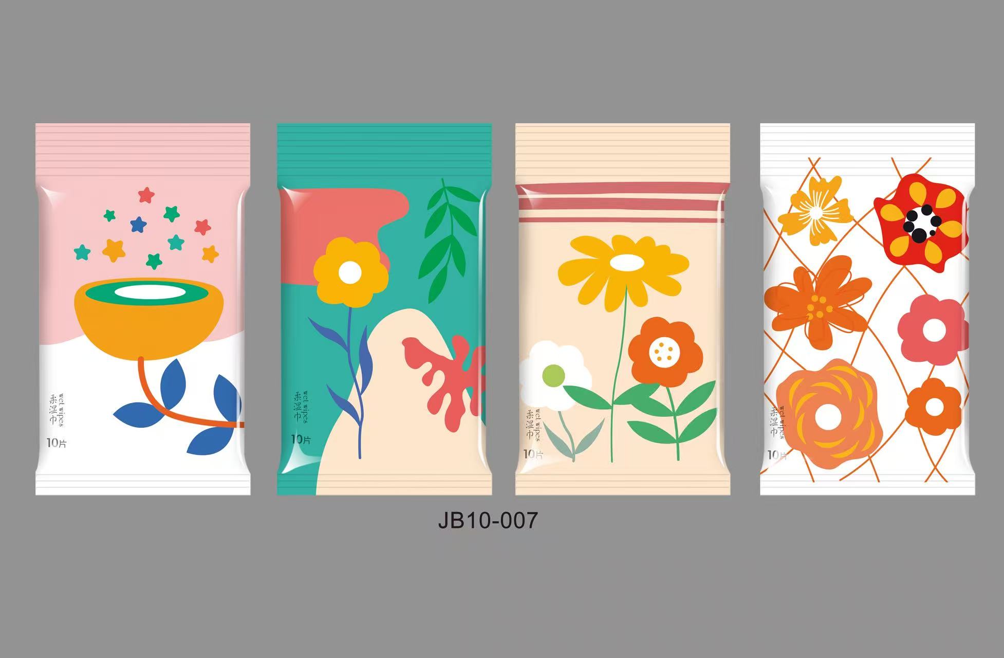 花节2016精品彩色花卉图案湿巾10片装