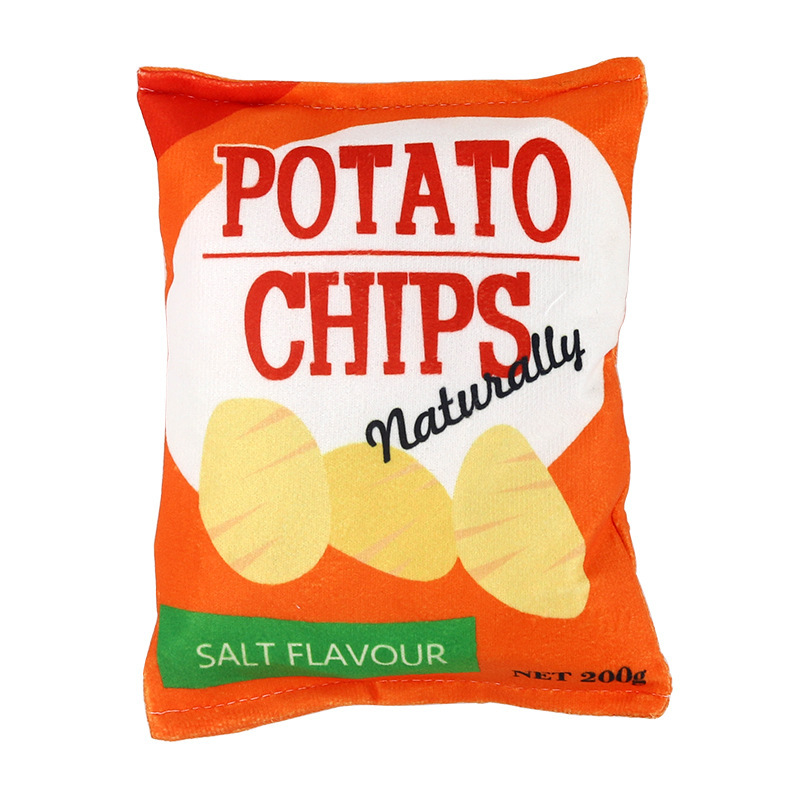 Plush potato chips, pet sounding toys, dog toys, medium-sized dog pet toys, dog sounding paper potato chips Item Picture